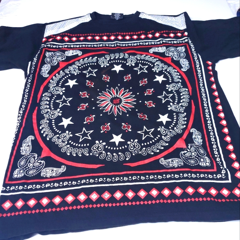 Diamond Stash Bandana Short Sleeve Tee Shirt Big & Tall Size. Streetwear. HopHop
